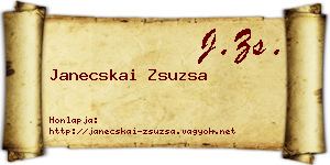 Janecskai Zsuzsa névjegykártya